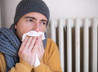 man suffering from cold from furnace problems