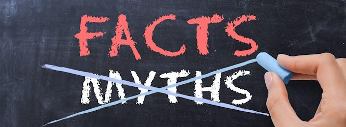 facts vs myths on chalkboard