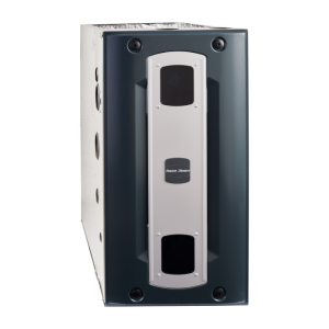Close-up of American Standard Gold S9X2 and S9V2-VS furnace units highlighting premium craftsmanship and energy-efficient performance from Meyer Heating & Air.